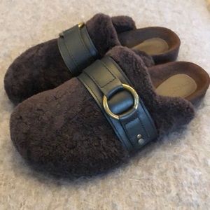 See By Chloe Gemma Slides Shearling Mules